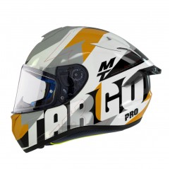 MT 2023 KASK INTEGRALNY TARGO PRO BIGER A3 GLOSS PEARL YELLOW KOLOR BIAŁY/ŻÓŁTY/SZARY ROZMIAR S