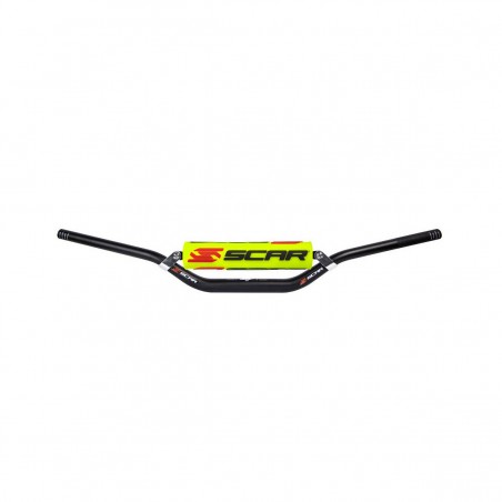 SCAR RACING KIEROWNICA Z POPRZECZKĄ 28,6MM MODEL MCGRATH/SHORT BEND KOLOR CZARNY GĄBKA ŻÓŁTY/BIAŁY