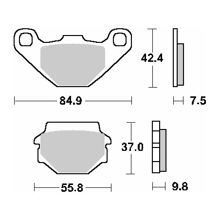 SBS KLOCKI HAMULCOWE KH67 STREET CERAMIC KOLOR CZARNY