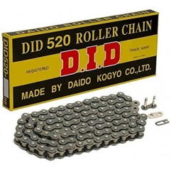 DID 520-108 ŁAŃCUCH (108 OGNIW) BEZ O-RINGÓW (OTWARTY + ZAPINKA)