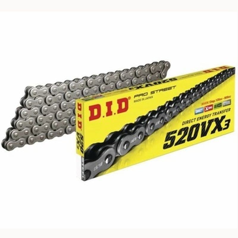 DID 520 VX3-104 ŁAŃCUCH (104 OGNIWA) X-RING (OTWARTY + ZAKUWKA)