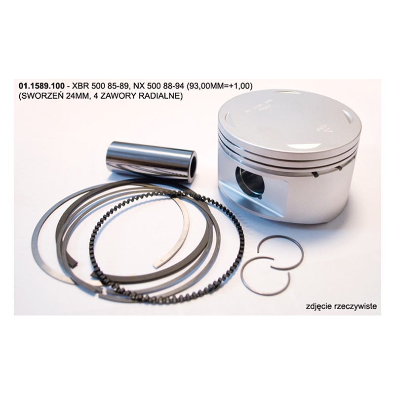 PROX TŁOK HONDA XBR 500 85-89, NX 500 88-94 (93,00MM +1,00) (SWORZEŃ 24MM, 4 ZAWORY RADIALNE)