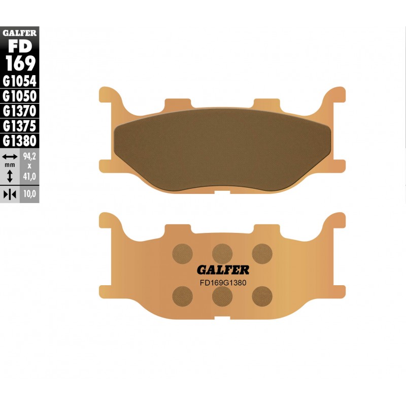 GALFER KLOCKI HAMULCOWE KH199 SPIEK METALICZNY (ZŁOTE) PRZÓD, MAXISKUTERY