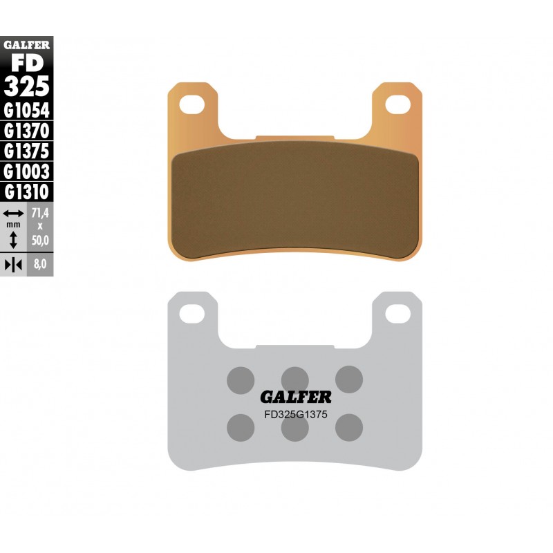 GALFER KLOCKI HAMULCOWE KH379 SPIEK METALICZNY (ZŁOTE) SPORT, PRZÓD KAWASAKI/SUZUKI