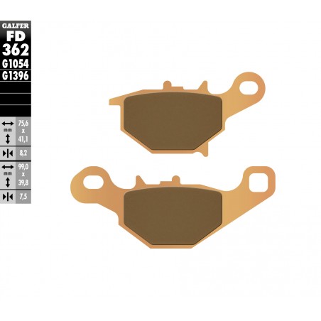 GALFER KLOCKI HAMULCOWE KH401 SPIEK METALICZNY (ZŁOTE) OFF ROAD SUZUKI RM 85 05-13 TYŁ
