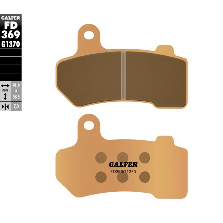 GALFER KLOCKI HAMULCOWE KH409 SPIEK METALICZNY (ZŁOTE) STREET HARLEY (PRZÓD/TYŁ) 1185/1340/1450/1690/1745/1801