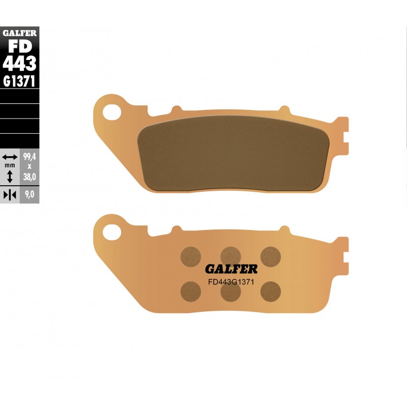 GALFER KLOCKI HAMULCOWE KH488 SPIEK METALICZNY (ZŁOTE) STREET TYŁ HONDA VFR800 '14- , VFR1200 '10- , CB1000R '08-'17