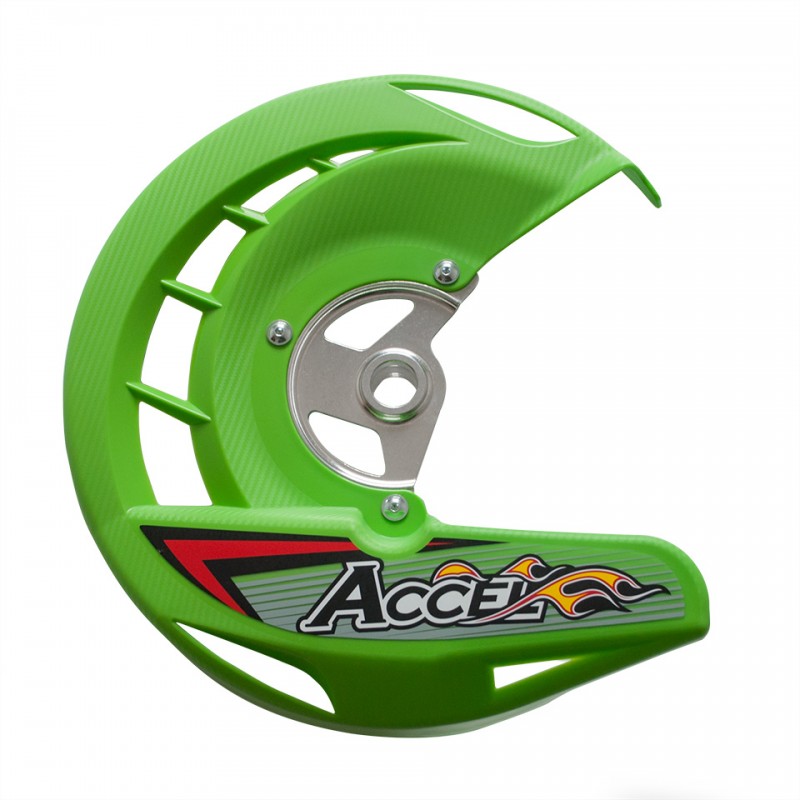 ACCEL OSŁONA TARCZY HAMULCOWEJ PRZÓD KAWASAKI KXF 250/450 '06-'18 KOLOR ZIELONY