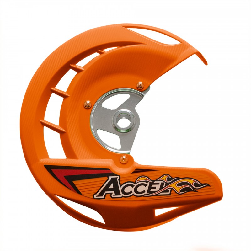 ACCEL OSŁONA TARCZY HAMULCOWEJ PRZÓD KTM SX/SXF '03-'14, EXC, EXCF '03-'15 KOLOR POMARAŃCZOWY