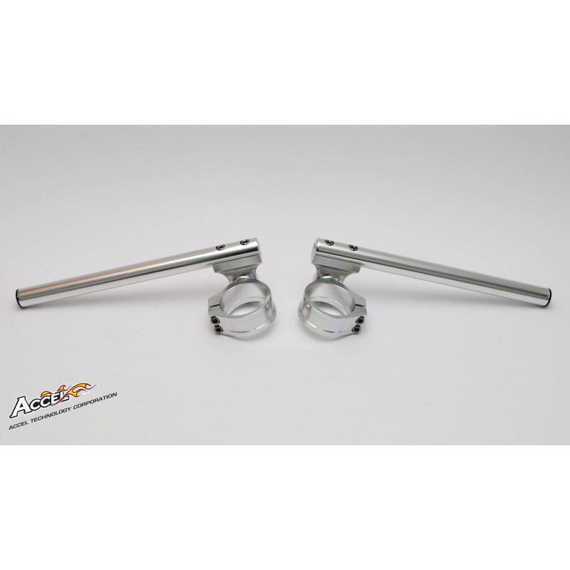 ACCEL KIEROWNICA DWUCZĘŚCIOWA REGULOWANA STREET CLIP-ON UCHWYT 54MM KOLOR SREBRNY - PROMOCJA