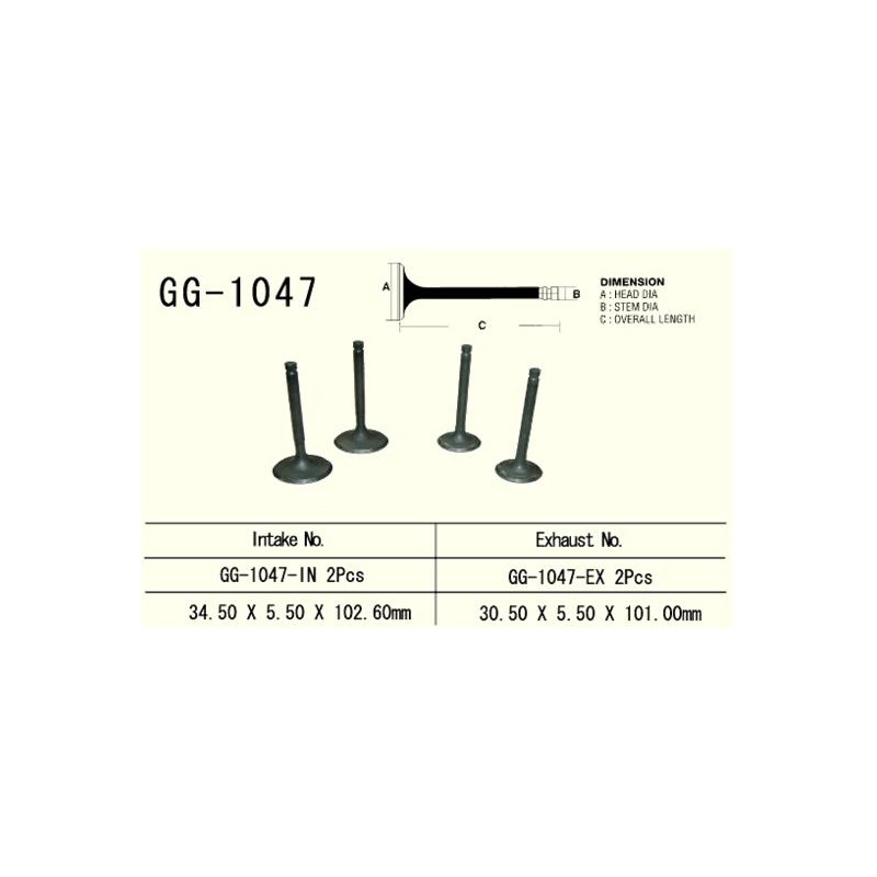 VESRAH ZAWÓR WYDECHOWY HONDA TRX 650/680 '03-'17 (2 NA POJAZD) (30,5X5,50X101,0 MM) (OEM: 14721-HN8-000,GG-HL3-A00) (1SZT.)