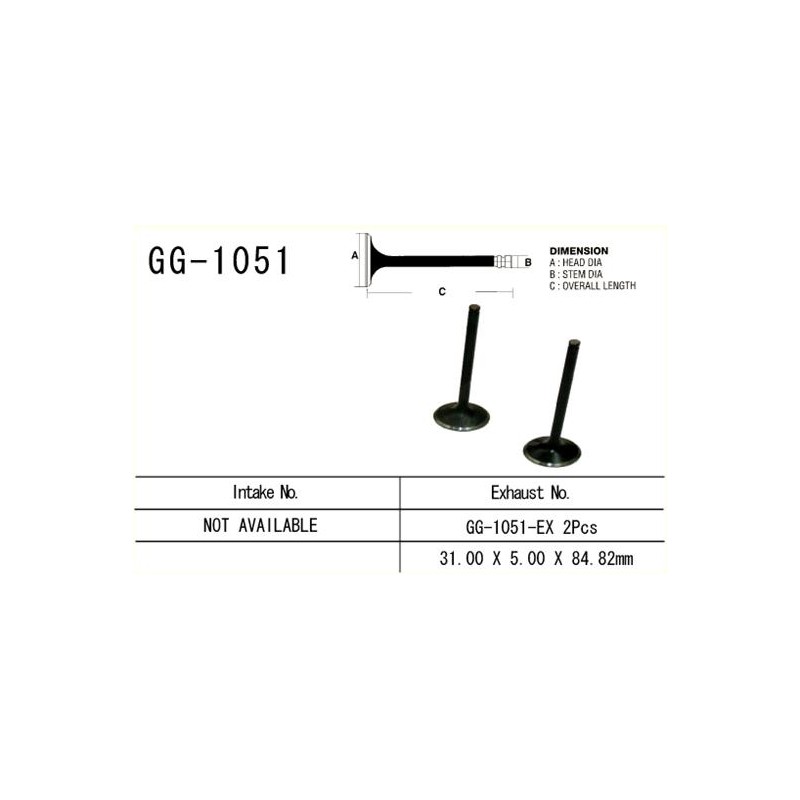 VESRAH ZAWÓR WYDECHOWY HONDA CRF 450R '02-'07 (31,0X5,0X84,82 MM) (OEM: 14721-MEB-670) (1SZT.)