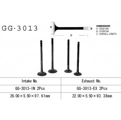 VESRAH ZAWÓR WYDECHOWY SUZUKI GZ 250 99-10, GN 250, DR 250, LT 300 E '87-89' (OEM: 12912-38200,12911-38201) (1SZT.)