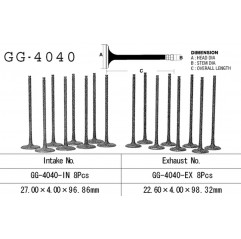 VESRAH ZAWÓR WYDECHOWY KAWASAKI ZX 6R '95-02, ZZR 600 '06-08' (OEM: 12005-1214) (1SZT.)
