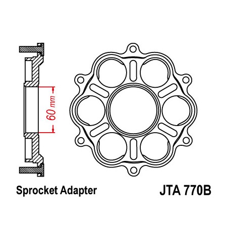 JT ADAPTER ZĘBATKI TYLNEJ DUCATI PANIGALE/S/R 1199 '12-'15, 1299 '15-'16, MONSTER 1200 '14-'16