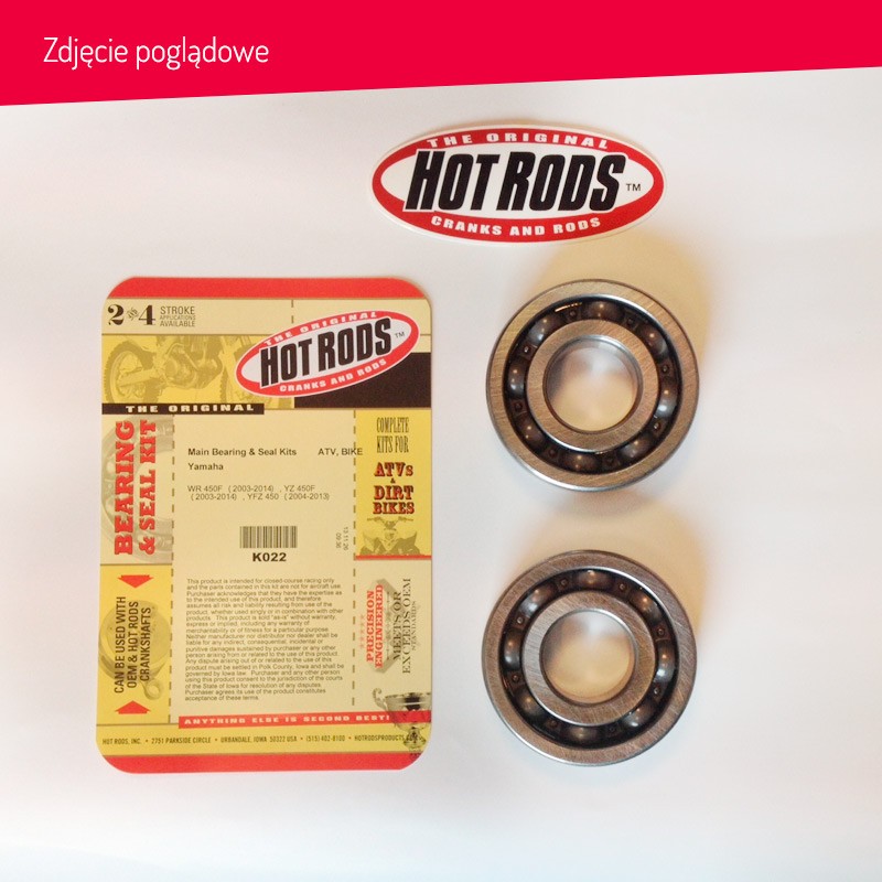 HOT RODS ŁOŻYSKA WAŁU KORBOWEGO KTM 250 EXC 06-15, SX 250 03-16, EXC 300 04-16 HUSQVARNA 250/300 TC/TE (14-15)