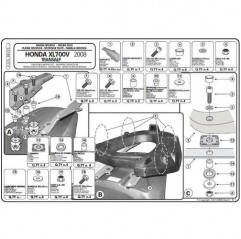 KAPPA STELAŻ KUFRA CENTRALNEGO HONDA XL 700V TRANSALP (08-13) ( Z PŁYTĄ MONOKEY )