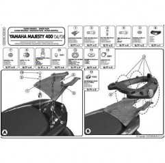 KAPPA STELAŻ KUFRA CENTRALNEGO YAMAHA MAJESTY 400 (04-14) ( Z PŁYTĄ MONOLOCK )