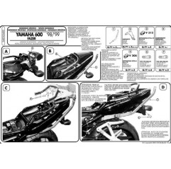 KAPPA STELAŻ KUFRA CENTRALNEGO YAMAHA FZS 600 FAZER (98-03) ( BEZ PŁYTY )