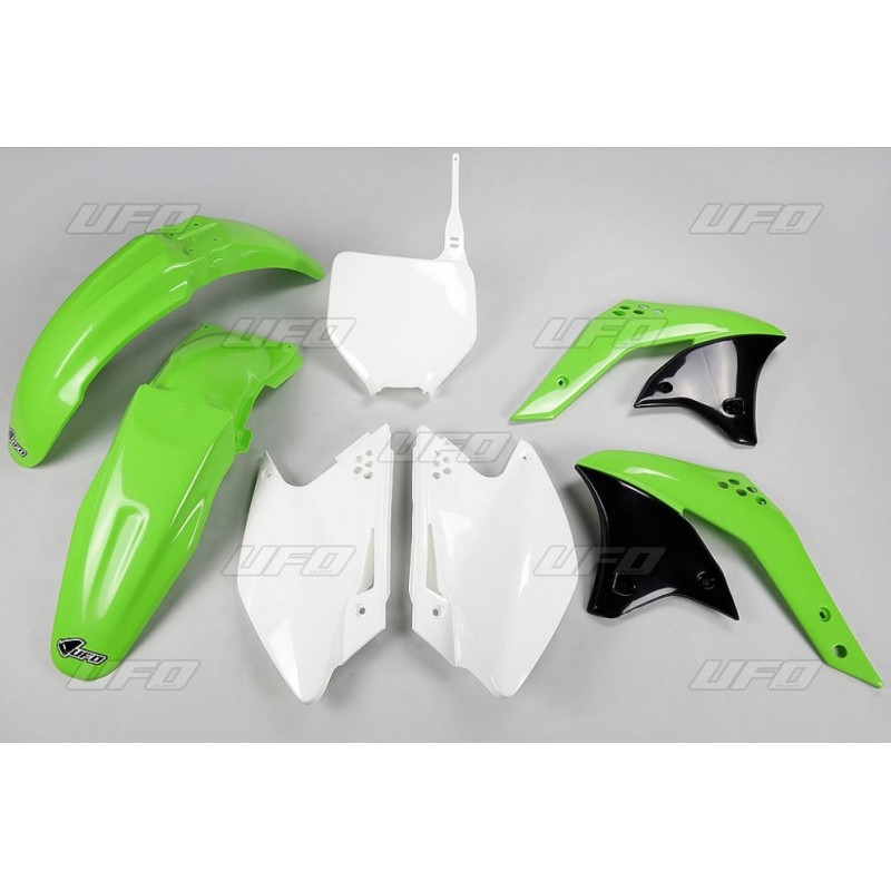 UFO KOMPLET PLASTIKÓW KAWASAKI KXF 250 '07 KOLOR OEM (ZIELONY/BIAŁY)