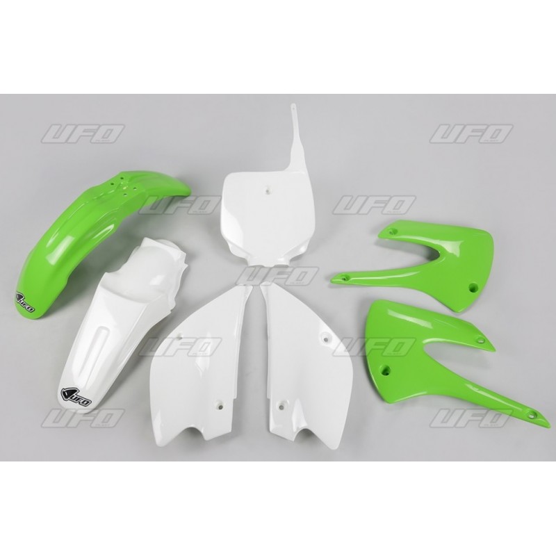 UFO KOMPLET PLASTIKÓW KAWASAKI KX 85 '13 RESTYLING KOLOR OEM (ZIELONY/BIAŁY) (KA218KE999)