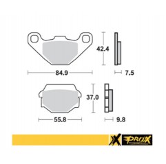 PROX 2022/12 KLOCKI HAMULCOWE KH67/2/3 SINTER KAWASAKI KDX 200 '89-'92, KL 650 '87-'89, KLR 650 '95-'07, KMX 125 '86-'03, KX 125