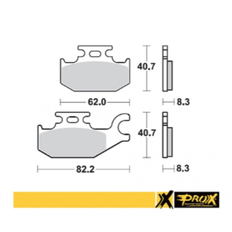 PROX 2022/12 KLOCKI HAMULCOWE SUZUKI LT-A/F 400F '08-'15, LT-A 450X '07-'10, LT-A 700X '05-'07, LT-A 750X '08-'15 LEWY PRZÓD