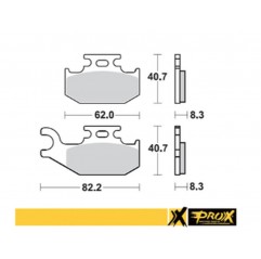 PROX 2022/12 KLOCKI HAMULCOWE SUZUKI LT-A/F 400F '08-'15, LT-A 450X '07-'10, LT-A 700X '05-'07, LT-A 750X '08-'15 PRAWY PRZÓD