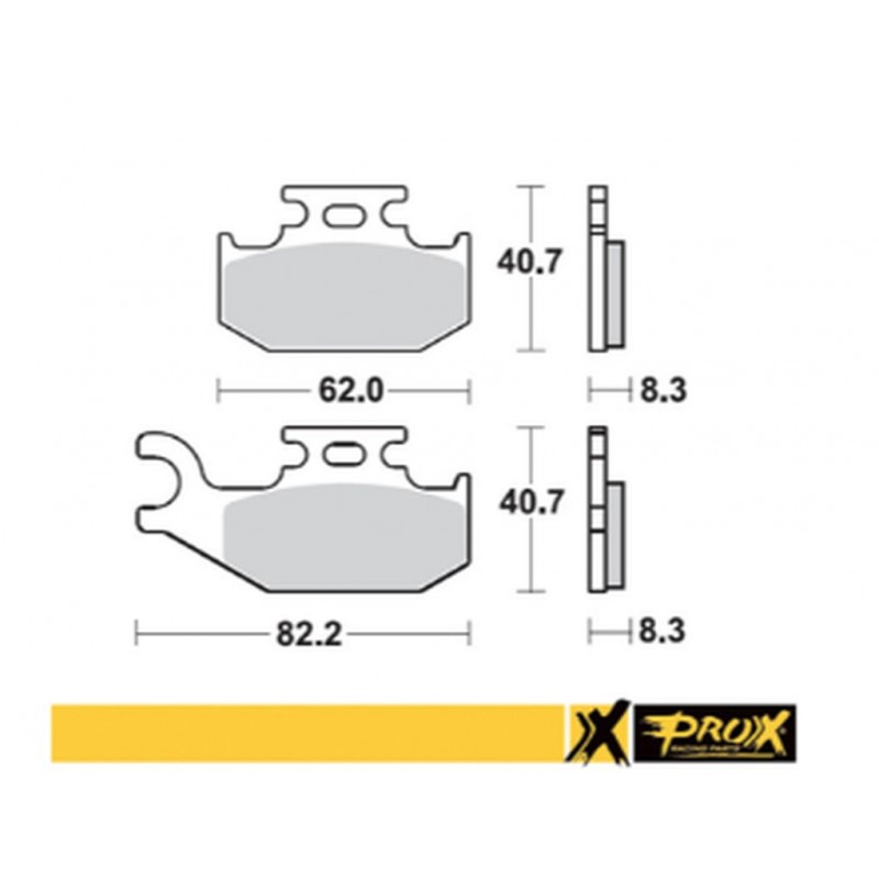 PROX 2022/12 KLOCKI HAMULCOWE SUZUKI LT-A/F 400F '08-'15, LT-A 450X '07-'10, LT-A 700X '05-'07, LT-A 750X '08-'15 PRAWY PRZÓD