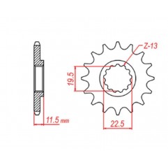 MTX PARTS 2023/03 ZĘBATKA PRZEDNIA 4101 14 SUZUKI DRZ 125 '03-'13 (JTF409.14) (ŁAŃC. 428)