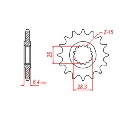 MTX PARTS 2023/03 ZĘBATKA PRZEDNIA 2168 14 YAMAHA YFZ 450/YFM 700 RAPTOR '06-'19 (JTF1592.14) (ŁAŃC. 520)