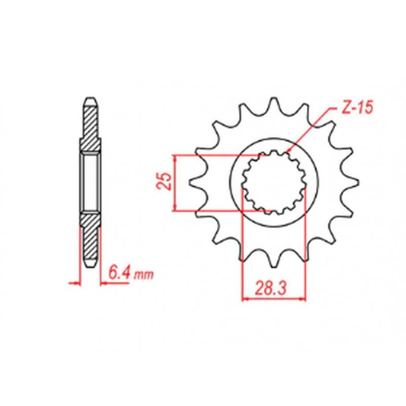 MTX PARTS 2023/03 ZĘBATKA PRZEDNIA 2168 14 YAMAHA YFZ 450/YFM 700 RAPTOR '06-'19 (JTF1592.14) (ŁAŃC. 520)