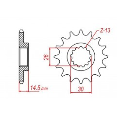 MTX PARTS 2023/03 ZĘBATKA PRZEDNIA 340 13 HONDA CR 125 '87-'03 (JTF326.13) (ŁAŃC. 520)