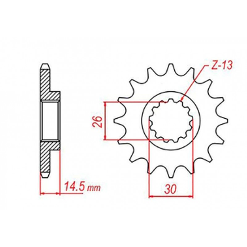 MTX PARTS 2023/03 ZĘBATKA PRZEDNIA 340 13 HONDA CR 125 '87-'03 (JTF326.13) (ŁAŃC. 520)