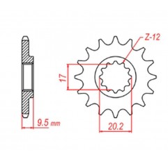 MTX PARTS 2023/03 ZĘBATKA PRZEDNIA 7005 13 KTM SX 65 '98-'18 (JTF1906.13) (ŁAŃC. 420)