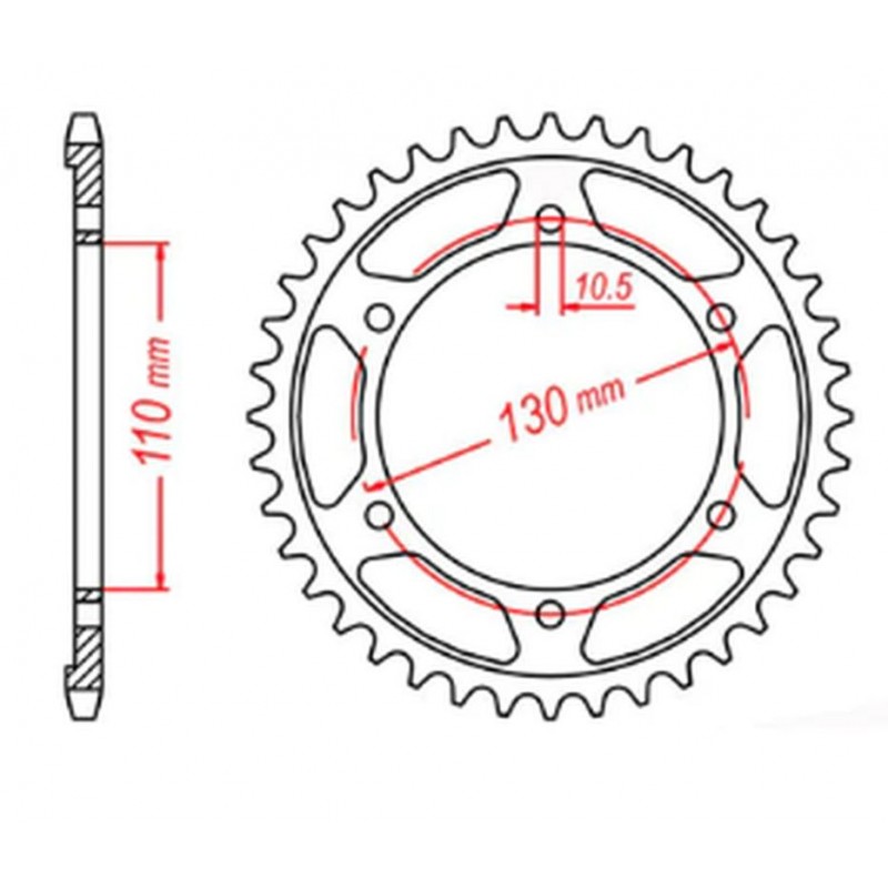 MTX PARTS 2023/03 ZĘBATKA TYLNA 241 47 YAMAHA R1 '09-'14, FZ6 '04-'09, R6 '03-'10 (+1) (JTR479.47) (ŁAŃC. 530)