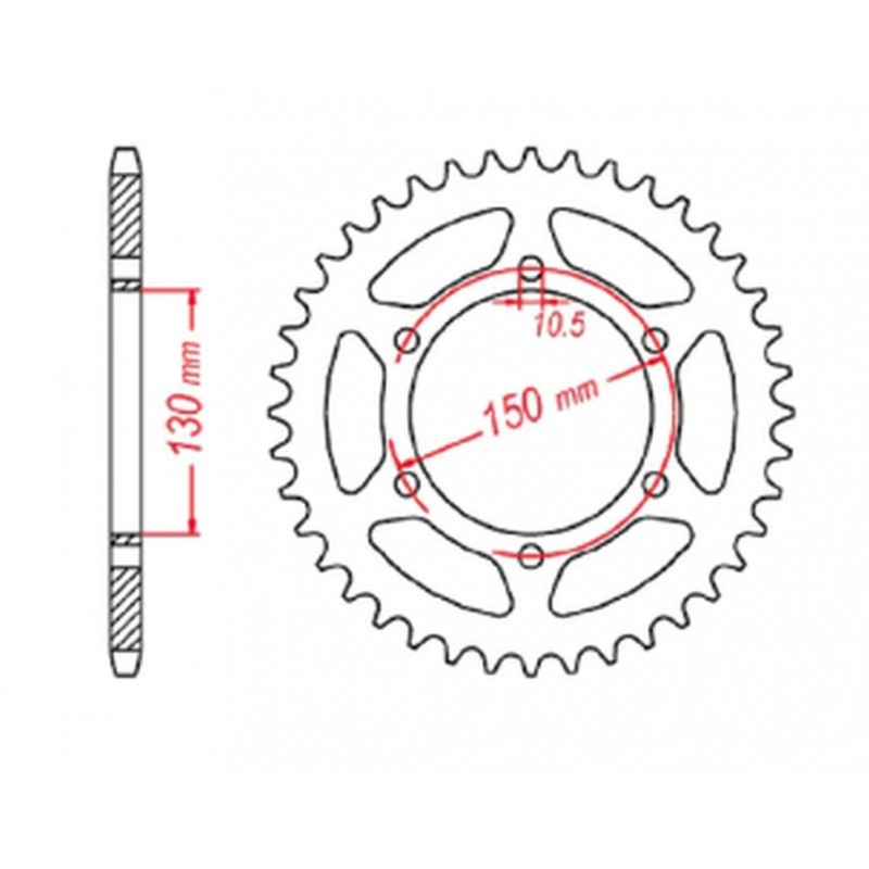 MTX PARTS 2023/03 ZĘBATKA TYLNA 236 46 HONDA NX 650 '95-'01, YAMAHA XJ 6 '09-'15 (JTR305.46)* (ŁAŃC. 520) - PATRZ RÓWNIEŻ 430946