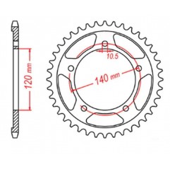 MTX PARTS 2023/03 ZĘBATKA TYLNA 4398 42 SUZUKI GSR 750 '11-'19, GSXR 750 '00-'03, DL 1000 '15-'16, GSX 750S '15-'16 (JTR1792.42)