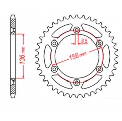 MTX PARTS 2023/03 ZĘBATKA TYLNA 702 45 HUSQVARNA TE 410 '99-'00, TE 610 '99-'09, SMR 450/630 '03-'04, SUZUKI DR 350 '90-'03 (JTR