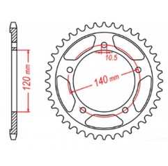 MTX PARTS 2023/03 ZĘBATKA TYLNA 4409 43 SUZUKI GSF 1250 '06-'16, GSXR 1000/1300 (JTR1800.43) (ŁAŃC. 530)