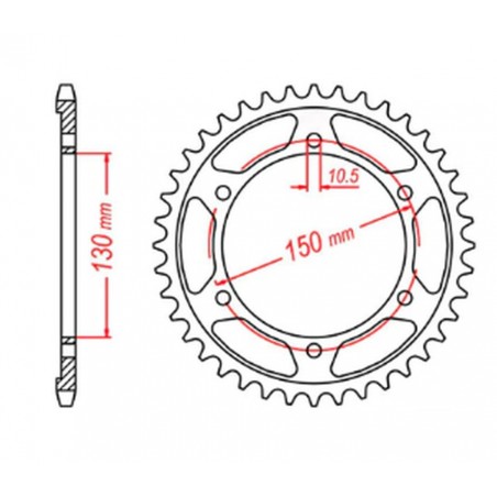 MTX PARTS 2023/03 ZĘBATKA TYLNA 300 42 YAMAHA TDM 900 '02-'13 (JTR300.42) (ŁAŃC. 525)