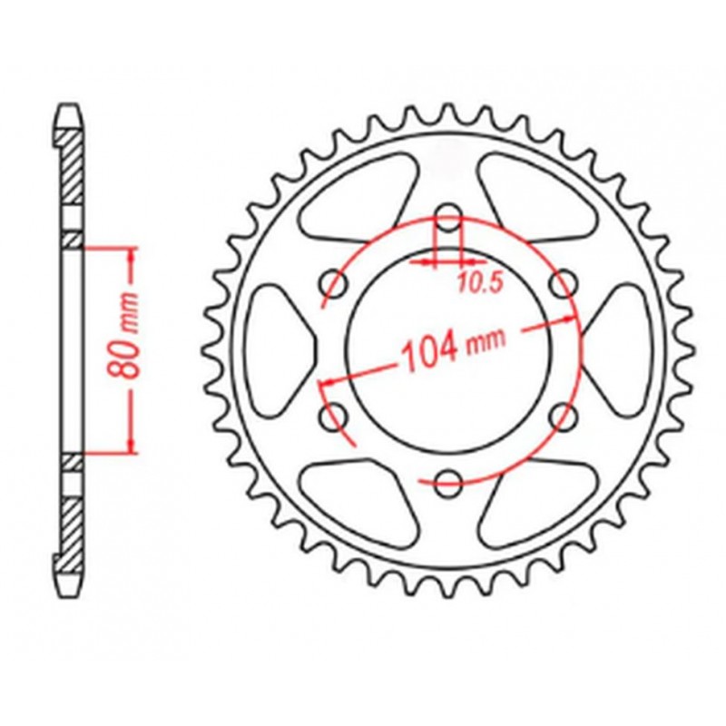 MTX PARTS 2023/03 ZĘBATKA TYLNA 4359 41 KAWASAKI ZX 9R '02-'03, ZX 10 '08-'14, Z1000 SX '11-'15 (JTR1489.41) (ŁAŃC. 525)