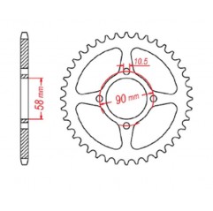 MTX PARTS 2023/03 ZĘBATKA TYLNA 4669 45 HONDA CBR 125 '11-17, CB 125F (GLR125) '15-'17 (JTR1221.45) (ŁAŃC. 428) ( OTWÓR NA ŚRUBĘ