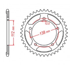 MTX PARTS 2023/03 ZĘBATKA TYLNA 4357 43 HONDA CB 600 HORNET '07-'13, CBR 600F '97-'98, '11-'14, CBF 600 '04-'07 (JTR1304.43) (ŁA