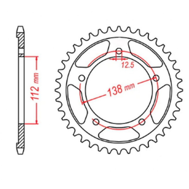 MTX PARTS 2023/03 ZĘBATKA TYLNA 4357 43 HONDA CB 600 HORNET '07-'13, CBR 600F '97-'98, '11-'14, CBF 600 '04-'07 (JTR1304.43) (ŁA