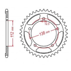 MTX PARTS 2023/03 ZĘBATKA TYLNA 4384 43 HONDA NC 700/750S '12-'19, NC 700/750X '12-'19 (JTR1316.43) (ŁAŃC. 520)