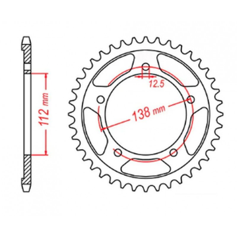 MTX PARTS 2023/03 ZĘBATKA TYLNA 408 43 HONDA CBR 600F '91-'96, CBF 1000 '06-'10 (SC58) (JTR302.43) (ŁAŃC. 530)