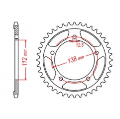 MTX PARTS 2023/03 ZĘBATKA TYLNA 4350 40 HONDA CB 500 '94-'03, CB 750F '93-'03 (JTR1332.40) (ŁAŃC. 525)