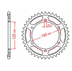 MTX PARTS 2023/03 ZĘBATKA TYLNA 498 42 KAWASAKI VN 800 CLASSIC '96-'06, VN 800 VULKAN '97-'05 (JTR499.42) (ŁAŃC. 530)