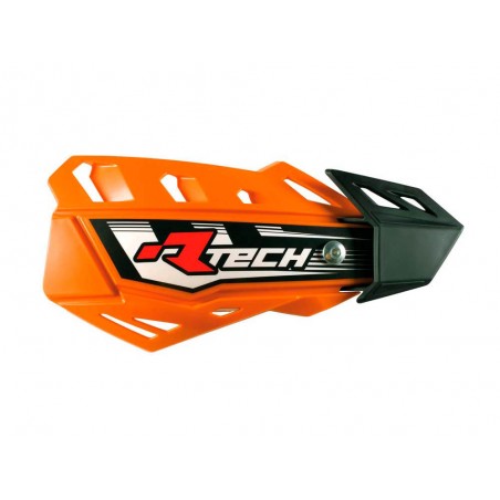 RACETECH OSŁONY RĄK (HANDBARY) FLX CROSS/ENDURO KOLOR POMARAŃCZOWY (Z 2 RODZAJAMI MOCOWAŃ DO KIEROWNICY ORAZ MANETEK)